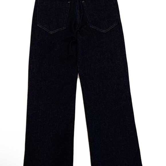 NWT - $98 Express Size 0 Cropped Wide Leg High Rise Dark Wash Blue Jeans - 26x24 - Picture 5 of 5